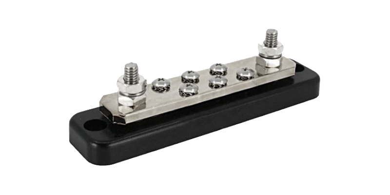 Busbar 250A 2P with 6 screws + cover