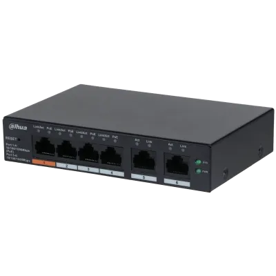 Dahua Switch 4 Port PoE 2 uplinks 60 watt Cloud Managed Gigabit