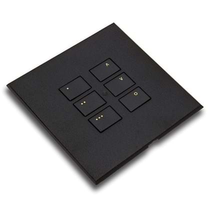 Rako Matt Black (YBK) cover plate kit for EOS wireless control modules - Single Gang