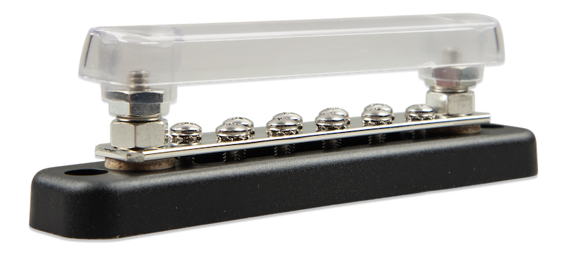 Busbar 150A 2P with 10 screws + cover
