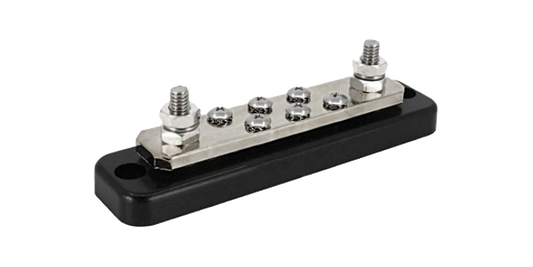 Busbar 250A 2P with 6 screws + cover