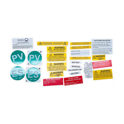 Grid-Tie & Hybrid Solar Label Set for MBS