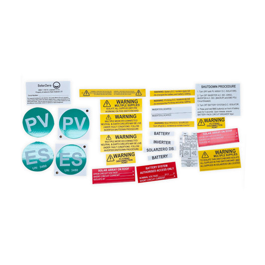 Grid-Tie & Hybrid Solar Label Set for MBS