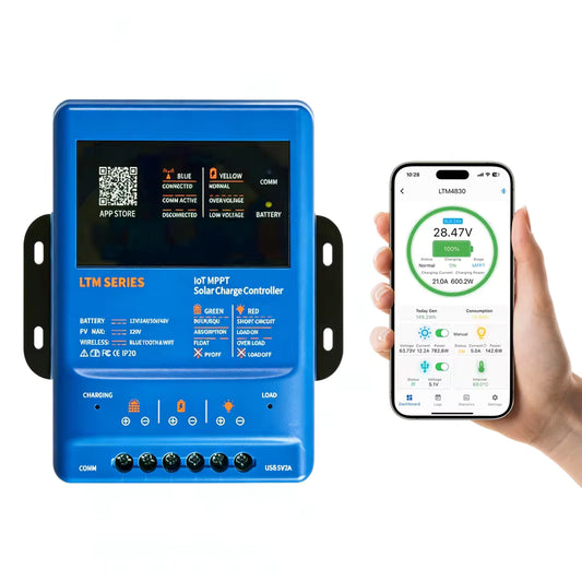 Smart MPPT Solar Charge Controller (30A/40A) with App Control