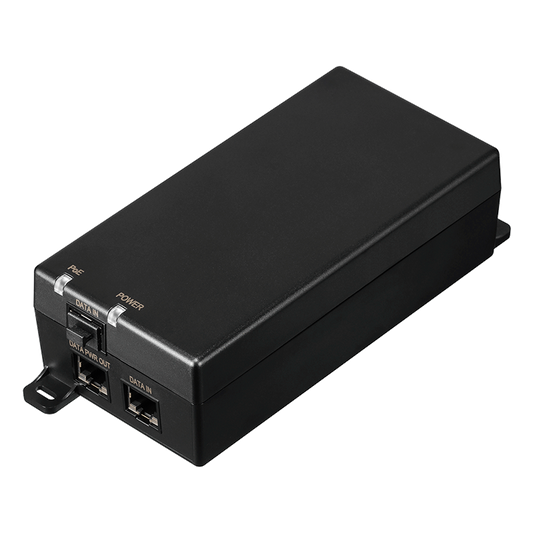 PoE Injector, IEEE 802.3bt/at/af Compliant with Fibre SFP port (LC Type), Gigabit compatible, RJ45, 60W,100 to 240V AC input,  Over Voltage and Over Current protection, *SFP module not included.