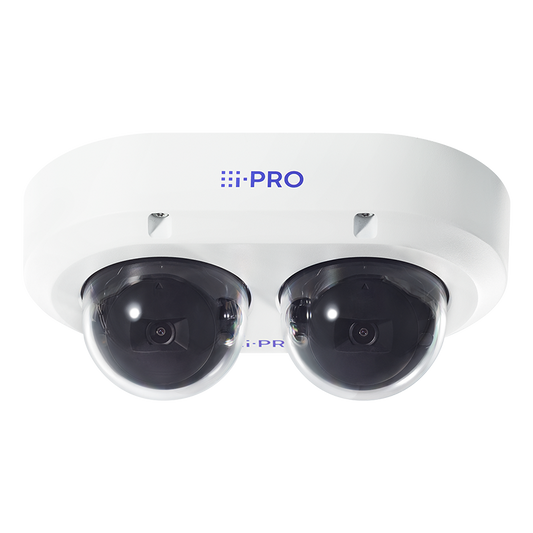 AI 2 Head Multi Sensor Camera, 2x 4K Lenses, Fixed 3.1mm. IR LED up to 40m, Super Dynamic 120db, ONVIF G/M/S/T, IK10  Vandal Resistant, IP67, PoE+, Micro SD Card. FIPS 140-2 Level 3 Security.