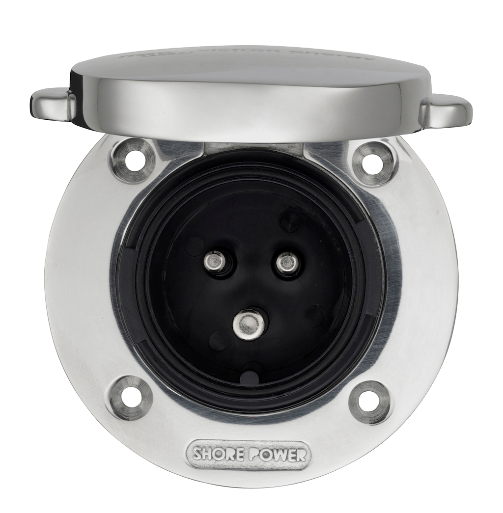 Shore Power Inlet Stainless Steel with cover 16A