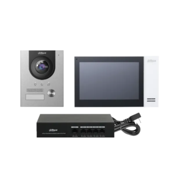 Dahua IP Villa Intercom Kit Surface mount White - With VTH2621 monitor