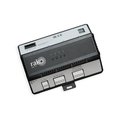 4-Channel DIN Rail mounted mains dimming module. Suitable for trailing edge loads.  Communication via DIN-LINK