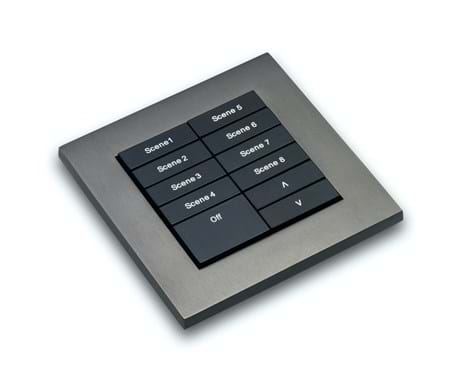 Wireless MODULAR NFC configurable push button control module. Complete with single gang  back box mount. External aerial. Separate cover plate surround kit required