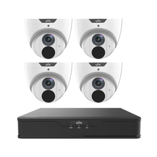 UNV KIT 501-B-IQ NVR 8CH 4TB 4x 6MP EasyStar Dual Light Turret Cameras