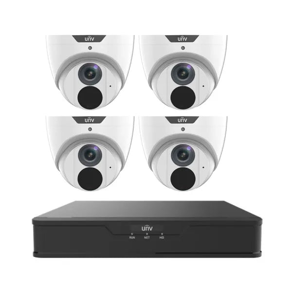 UNV KIT 501-B-IQ NVR 8CH 4TB 4x 6MP EasyStar Turret Cameras